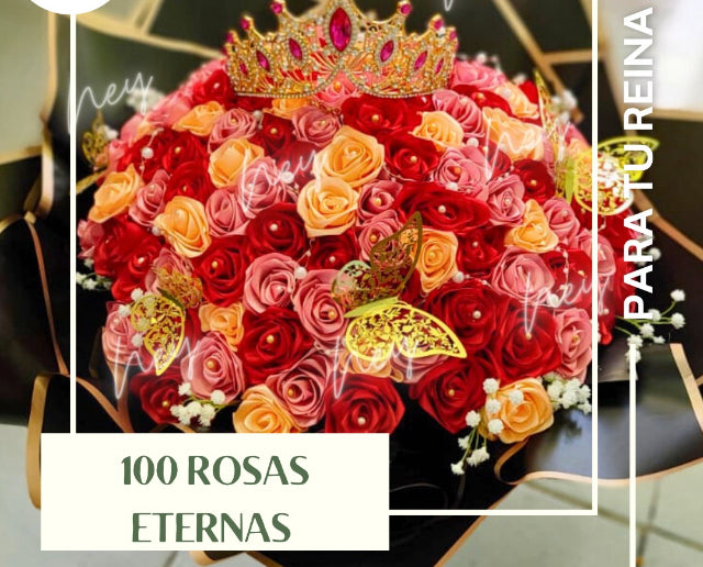 100 ROSAS ETERNAS RAMO BUCHON